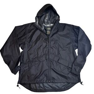 Wind Breaker, Black Hooded Nylon M’s Medium. Wind & Rain Like New. Brand REDHEAD